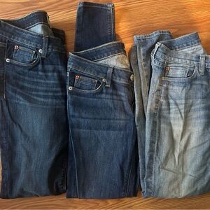 3 pairs Hudson Jeans Women's Skinny Jeans - Dark and Light Blue
